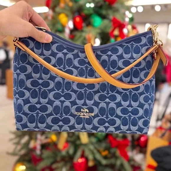 Coach Laurel Shoulder Bag In Signature Denim - Picture 2 of 8